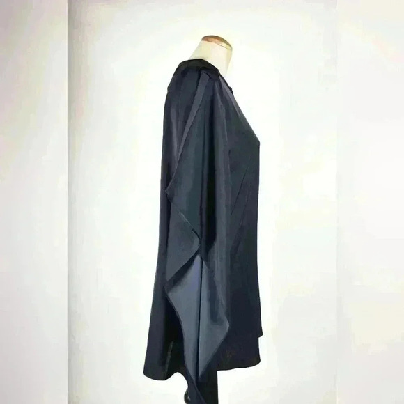 BCBGMAXAZRIA Navy Blue Satin Polyester Summer  Flowy Kaftan Dress Small 2/4 - Picture 4 of 9